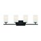 Designers Fountain Carmine 28in 4-Light Matte Black Modern Indoor Vanity Light with Etched Glass Shades D239M-4B-MB - alternate 1